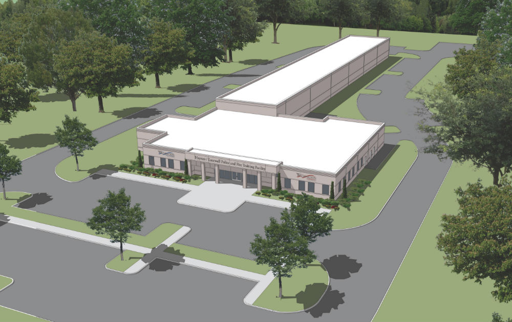 Wilmington NC's Haynes/Lacewell Police and Fire Training Facility construction rendering by Clark Nexsen Public Safety