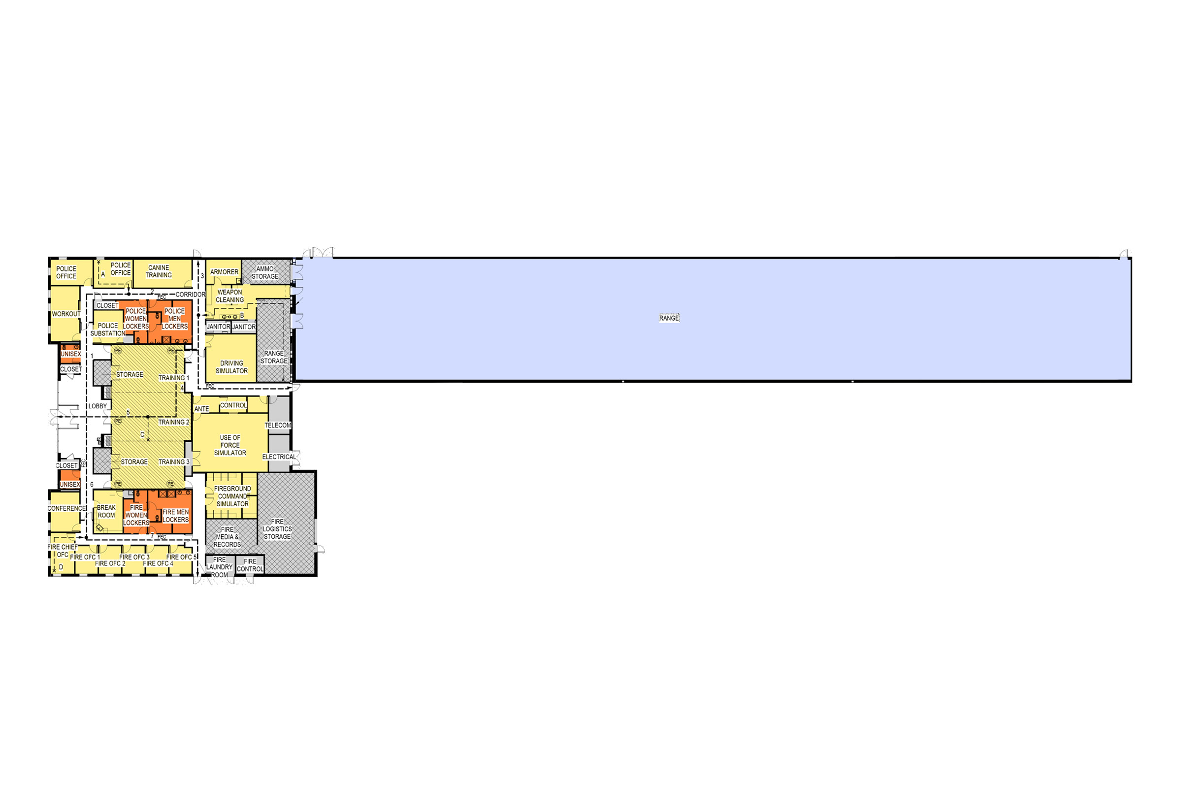Haynes Lacewell Police and Fire Training Facility Floorplan
